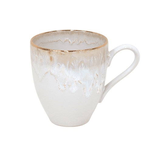 Image showing the Taormina Set of 6 mugs, 41cl, White/Gold product.