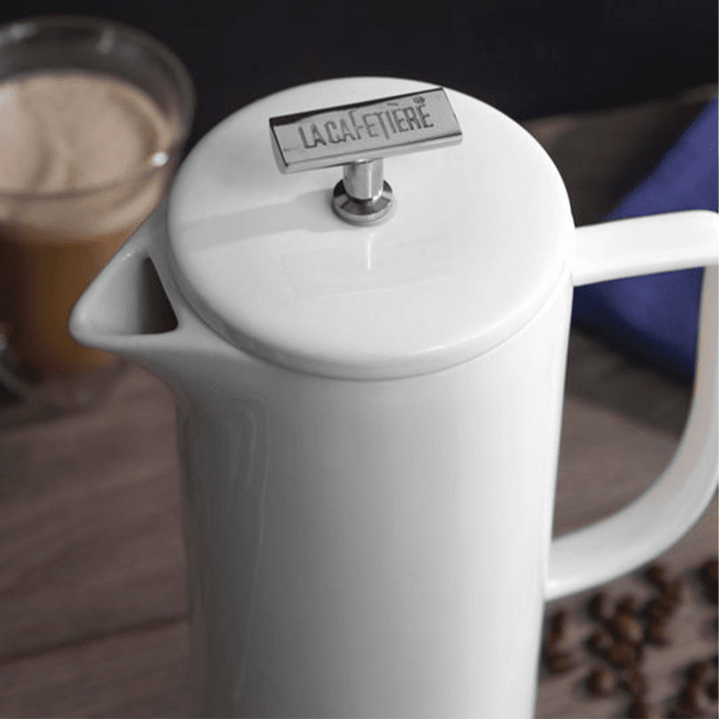 Ceramic Cafetière 8 Cup, 1.2L, White