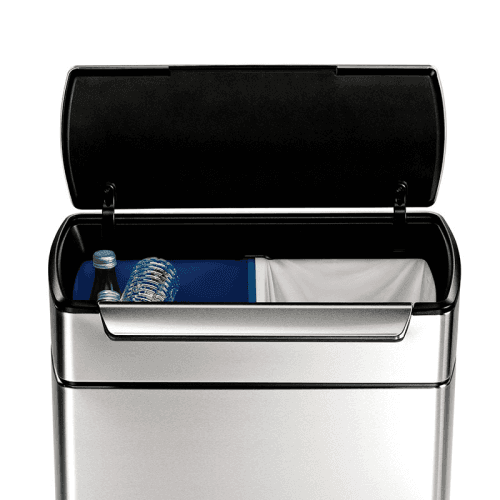 Image showing the Touch Bar Bin, 48L, Brushed Stainless Steel product.