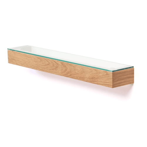 Image showing the Slimline Wall shelf, H5 x W55 x D9.5cm, Natural product.