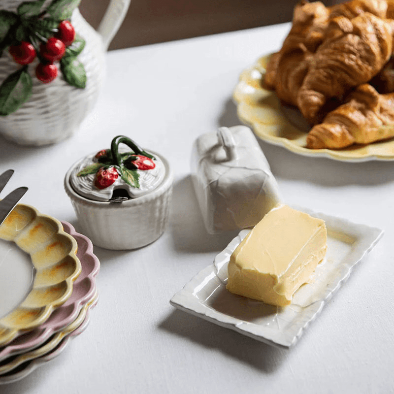 Edera Butter Dish, Off White