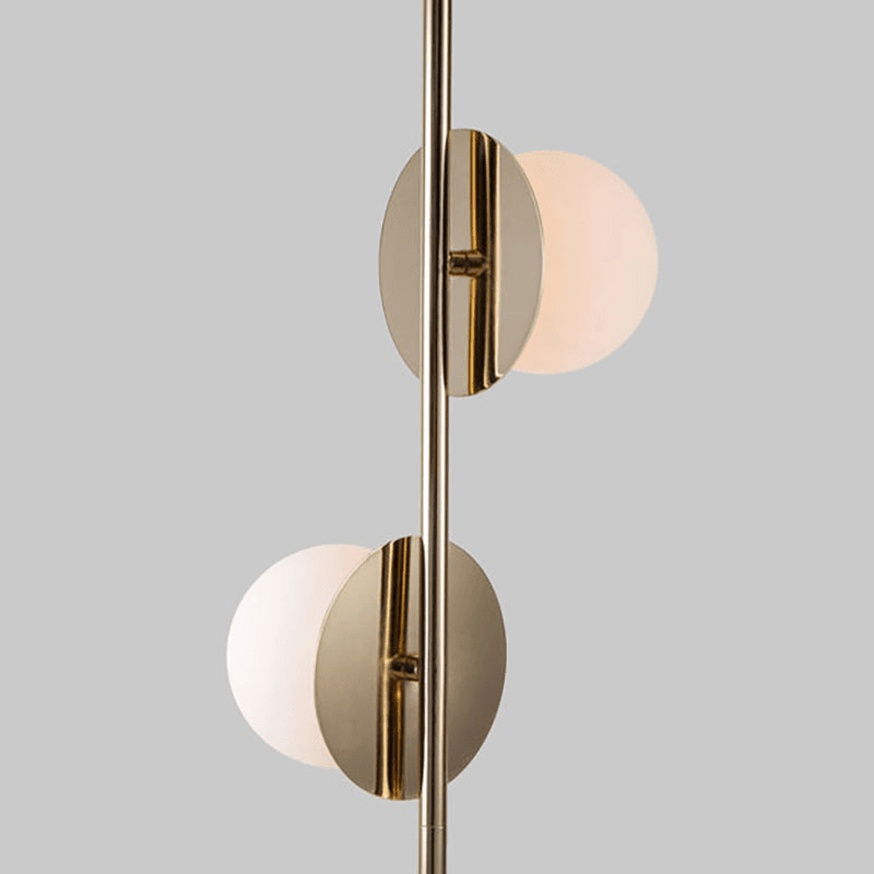 Disk Opal Floor Lamp, H167cm, Brass