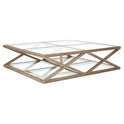 Marylebone Large coffee table, L160 x W140 x H40cm, Weathered Oak