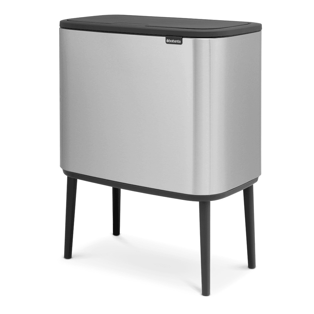 Bo Recycling Bin with 2 Inner Buckets, 34L Matt Steel Fingerprint Proof