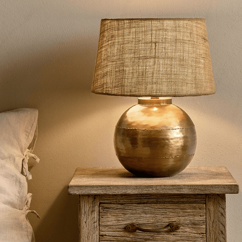 Rasan Table Lamp, H25.5cm, Antique Brass