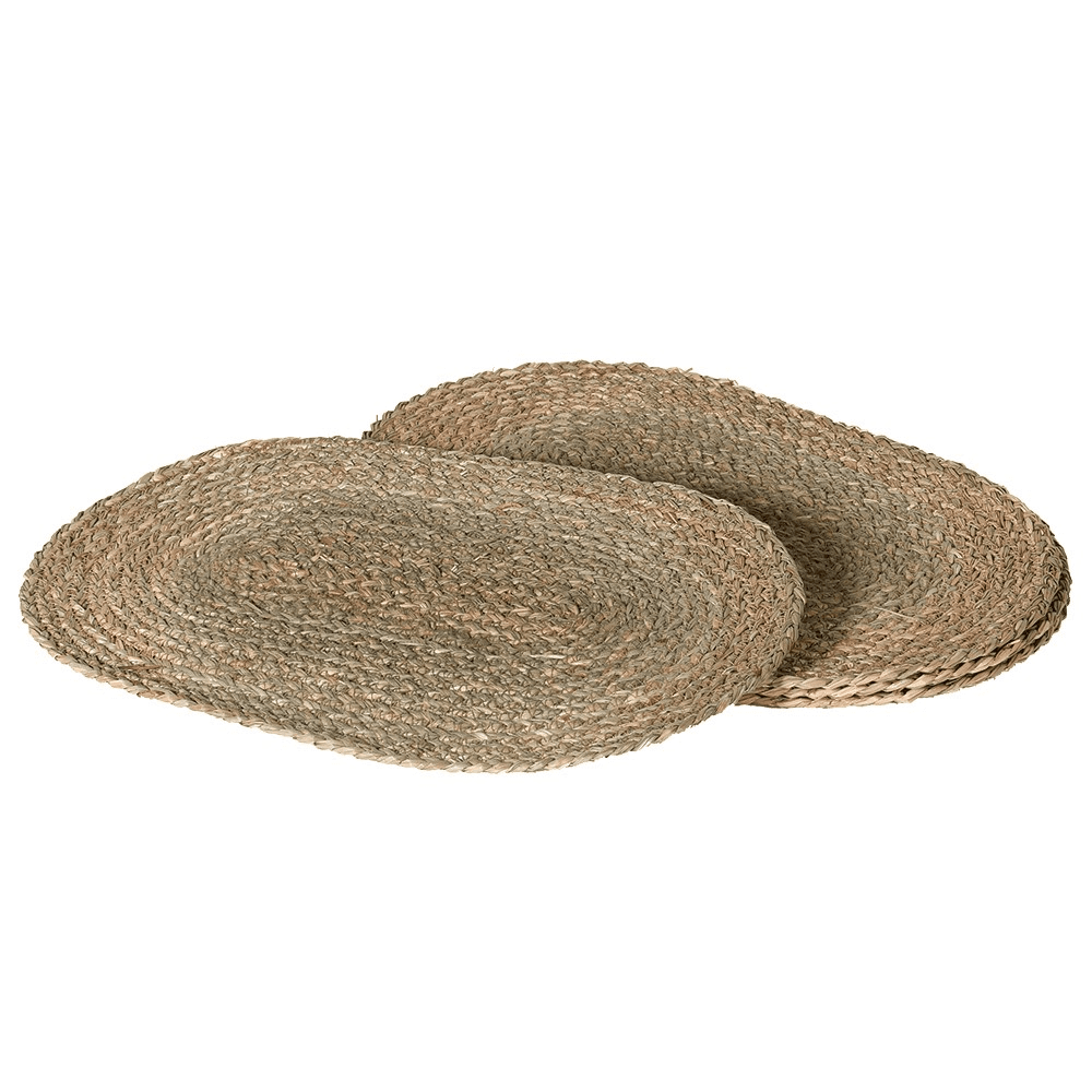 Oval Set of 4 Placemats, 28.5 x 46cm, Sea Grass