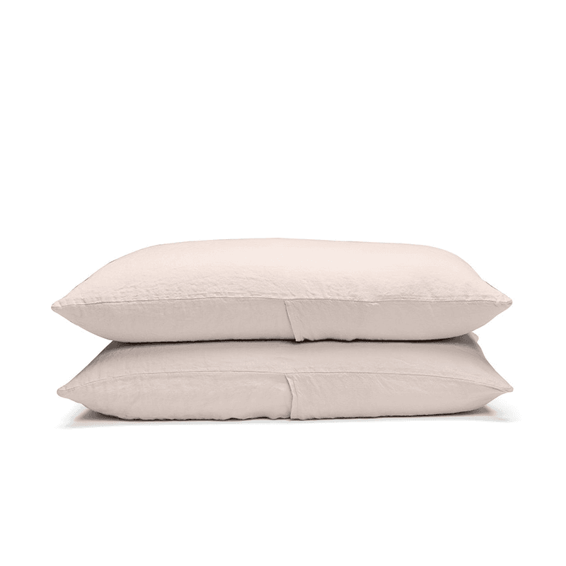 Linen Pair of Standard Pillowcases, Rose