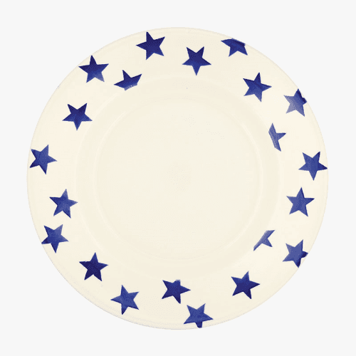 Image showing the Blue Star Plate, D27cm, Cream product.