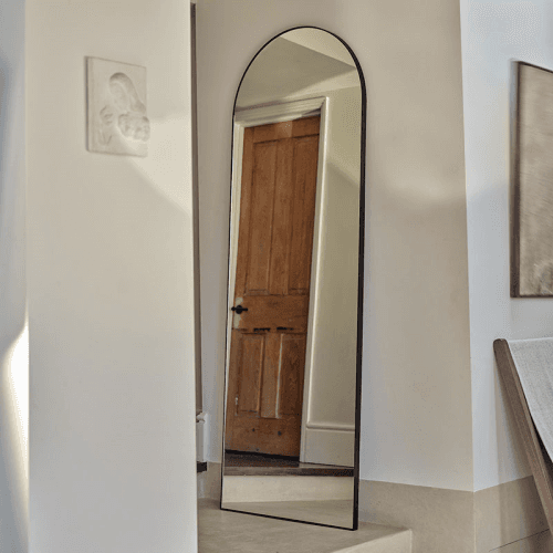 Image showing the Arched Edge Mirror, H200cm, Black product.