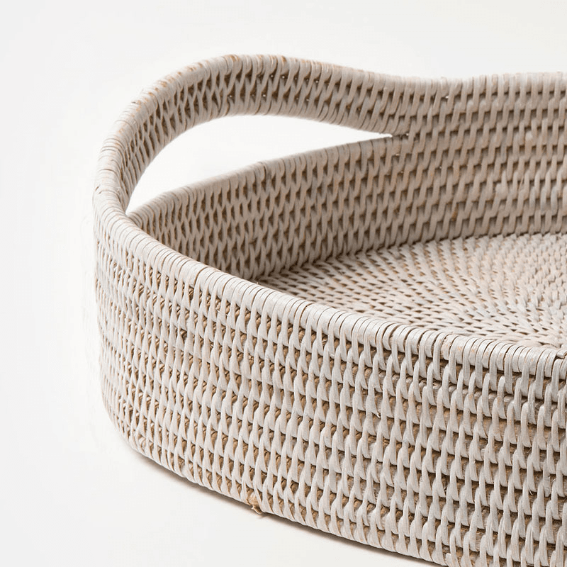 Pegu Rattan Tray, 55 x 40cm, White