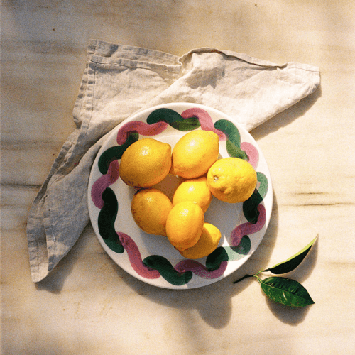 Image showing the Onda Serving Plate, D31cm, Palm Green & Lilac product.