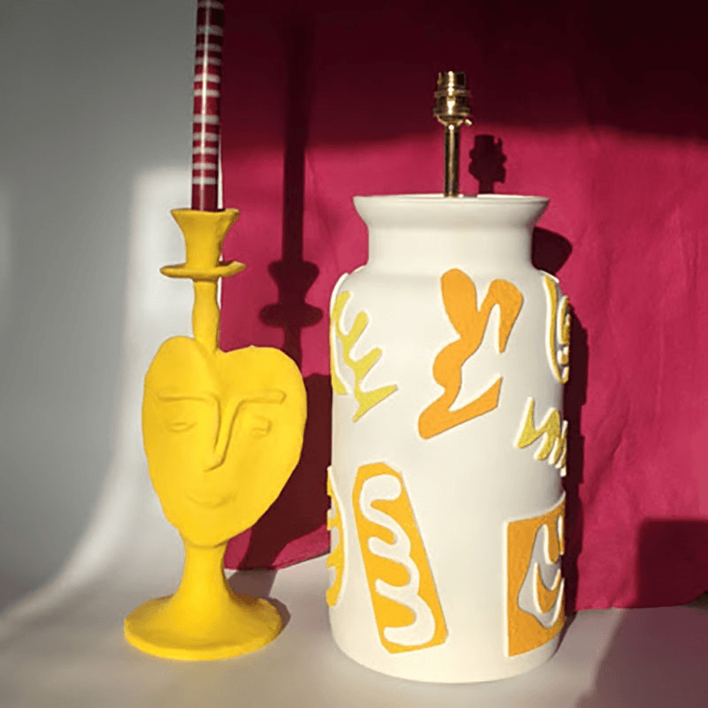 Can Can Table Lamp, H36cm, Yellow