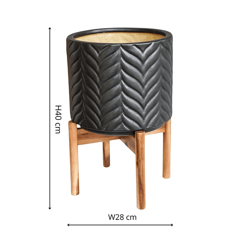 Aspen Planter, D28cm, Mercury