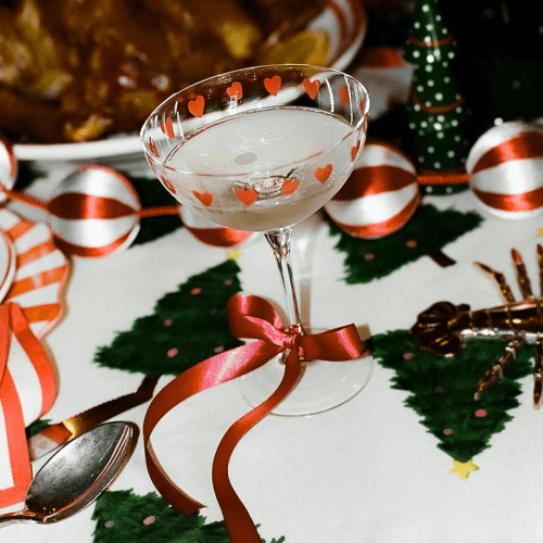 Image showing the Classic Love Set of 2 Champagne Glasses, Red product.