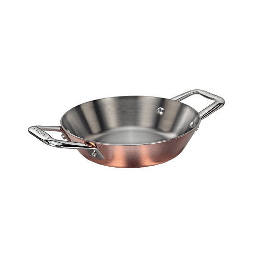 Image showing the Maitre D' Mini paella pan, D16cm, Copper And Stainless Steel product.