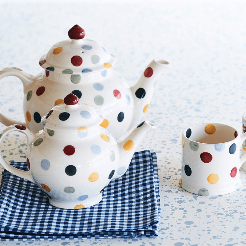 Polka Dot Teapot, 1.6l, Cream