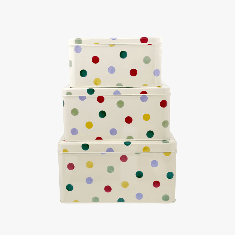 Polka Dot Square Cake Tins, Set of 3