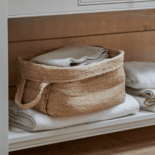 Image showing the Arbroath Rectangular Jute Basket, H34cm, Natural product.