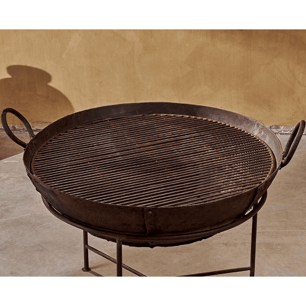 Reclaimed Fire Pit Kadai, H55 x D80cm, Black