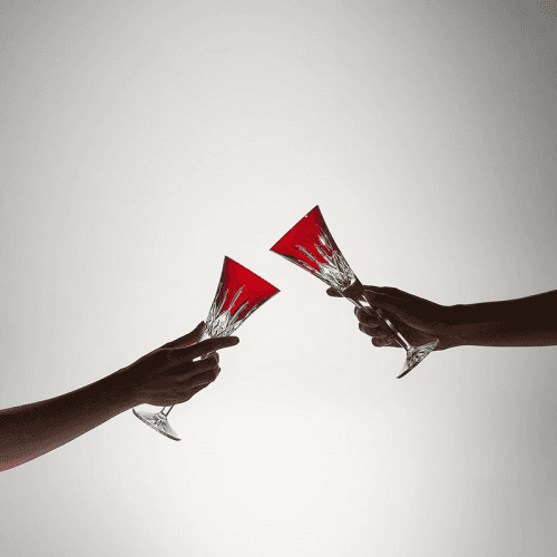 Image showing the Lismore Set of 2 Toasting Flutes, 170ml, Red product.
