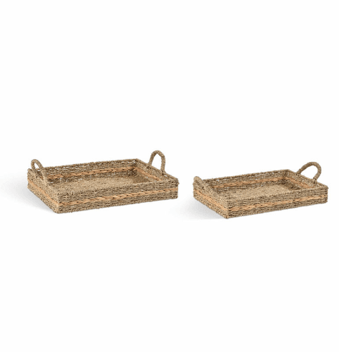 Image showing the Bayford Set of 2 Woven Trays, Natural product.