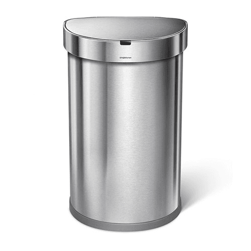 Image showing the Semi round sensor bin, H64cm - 45 litre, Brushed Stainless Steel product.