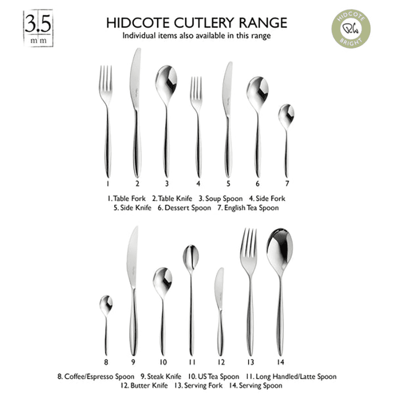 Hidcote Bright 3 piece serving set, Stainless Steel