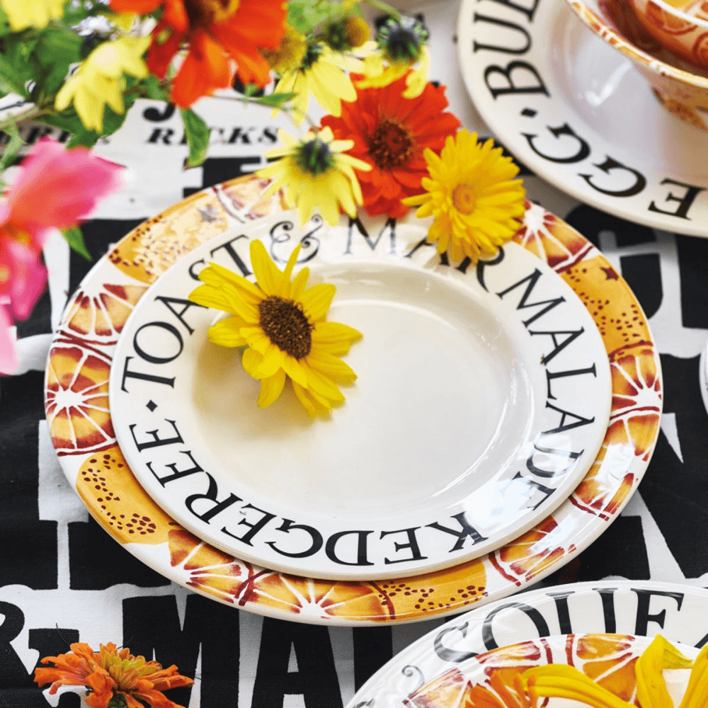 Black Toast Toast & Marmalade Plate, D22cm, Cream
