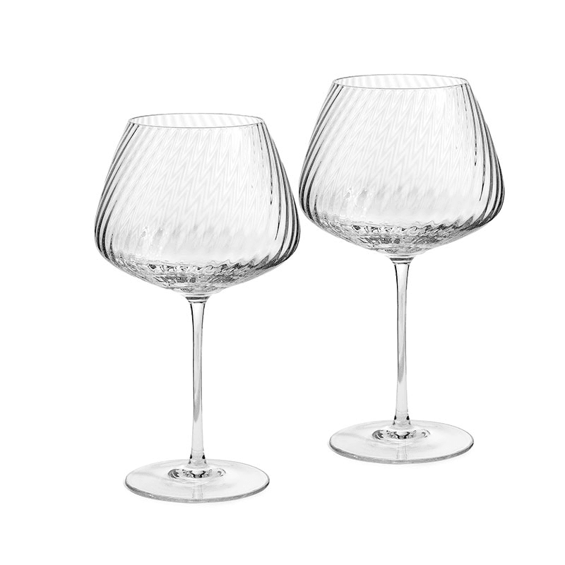 Vera Wang Swirl Set of 2 Red Wine Glasses, 690ml, Clear