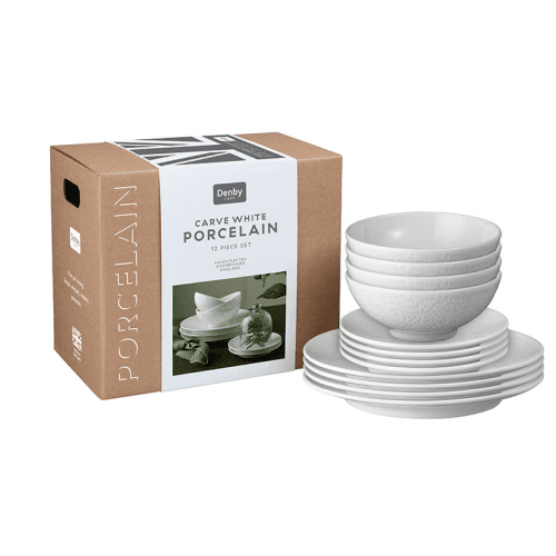 Image showing the Carve White 12 Piece Tableware Set product.