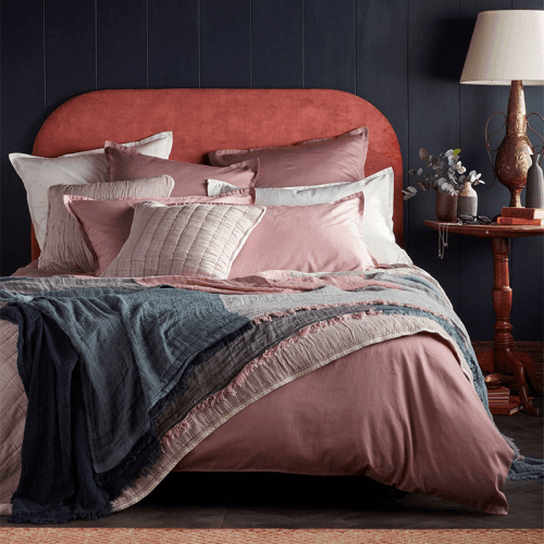 Image showing the Vivienne Cotton Quilted Cushion Cover, 50 x 50cm, Vintage Rose product.