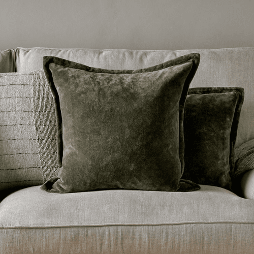 Image showing the Pilani Velvet & Linen Cushion Cover, 50 x 50cm, Moss product.
