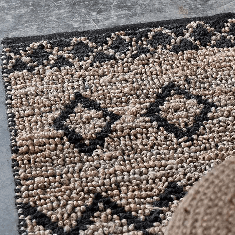 Ambara Jute Rug, 120 x 180cm, Natural and Black