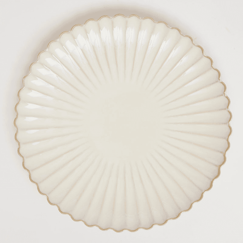 Scallop Shell Set of Charger Plates, D30cm, Oat