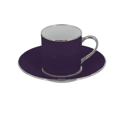 Image showing the Sous Le Soleil Empire Coffee Cup & Saucer, 90ml, Matt Gold Classic Sevres Blue product.