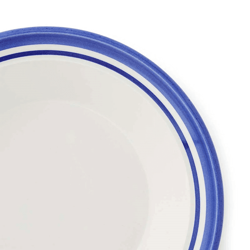 Potter's Stripe Set of 4 Soup Plates, D21cm, Blue