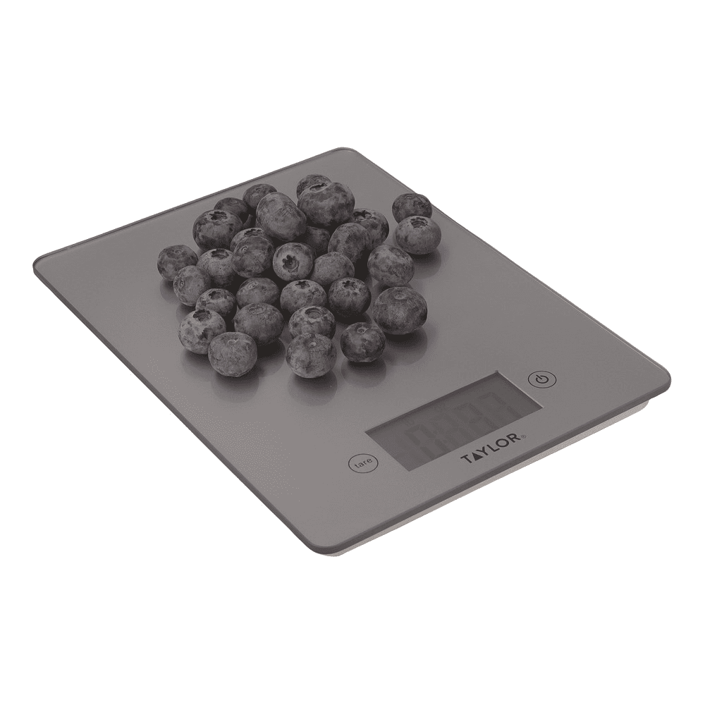 Glass digital scale, L23 x W17cm, Pewter