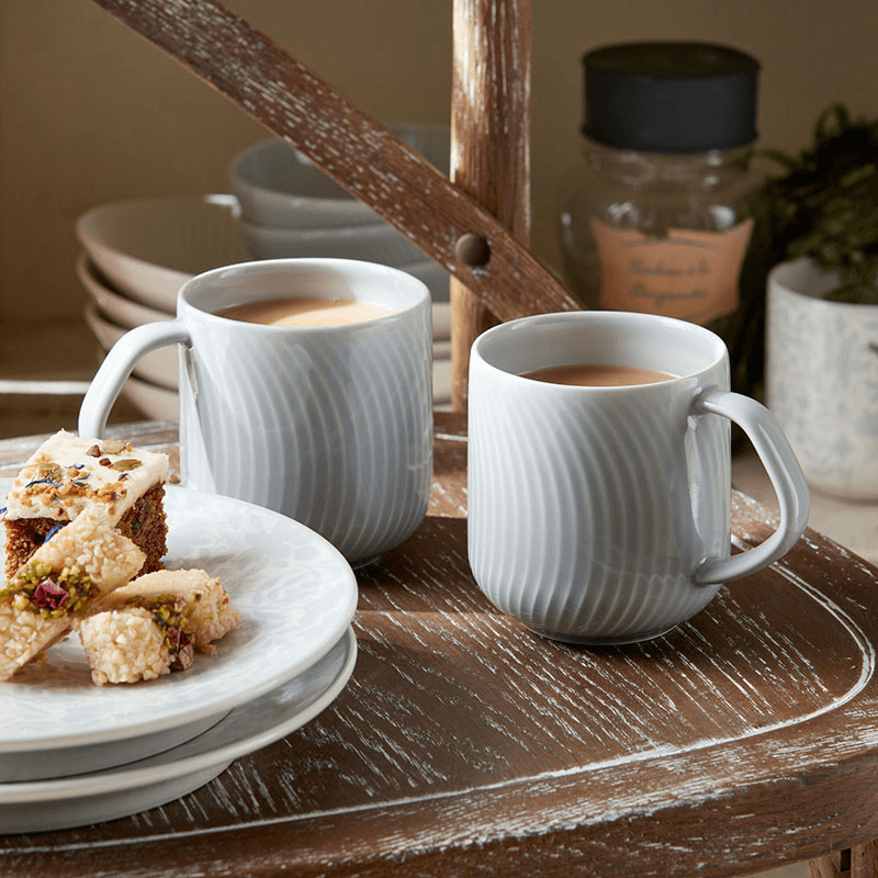 Arc Set of 2 Large Mugs, 400ml, Grey