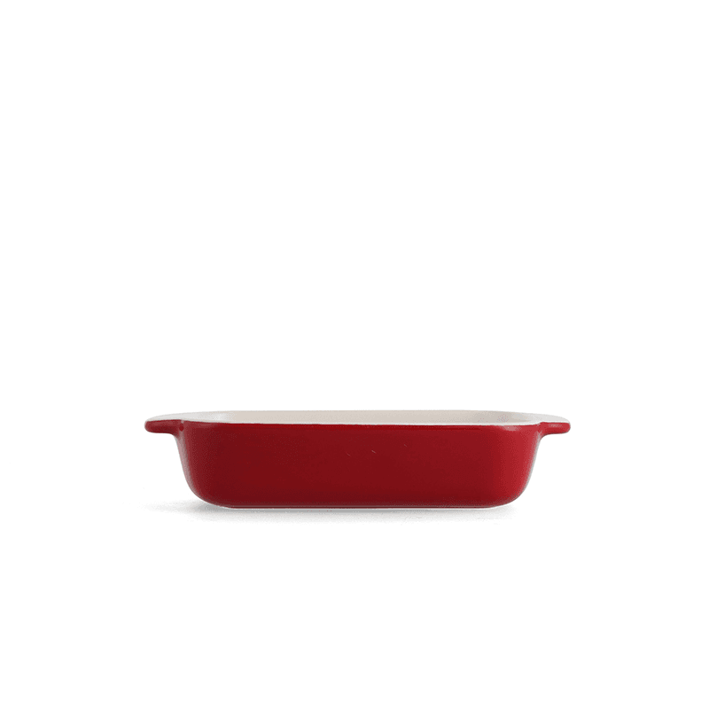 Stoneware Dish with Bamboo Lid, 20cm, Empire Red