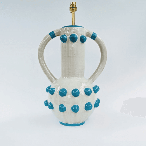 Image showing the Carnival Collection Zebedee Hand Thrown Ceramic Table Lamp Base Only, Turquoise Blue product.