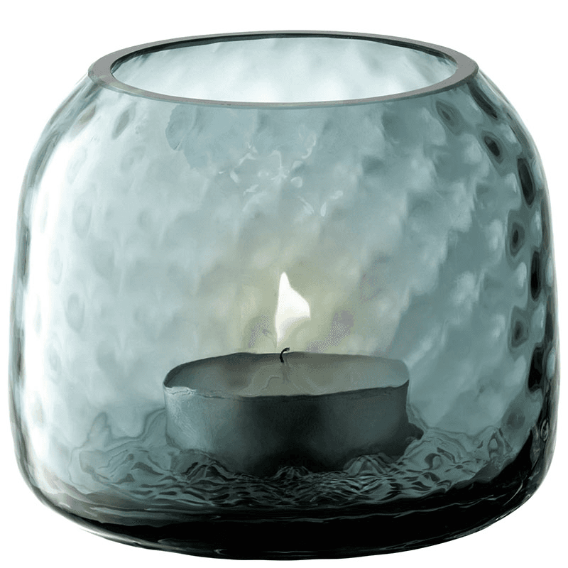 Dapple Tealight/Vase, H7cm, Water Blue