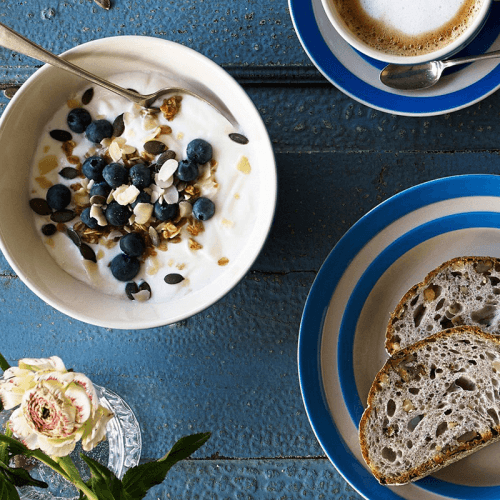 Image showing the Set of 4 Breakfast Plates, D22.5cm, Blue product.