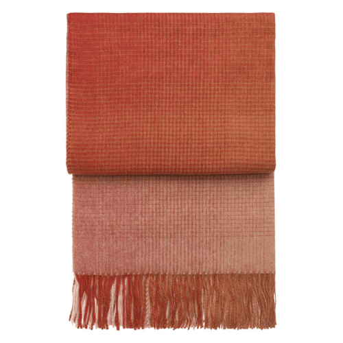 Image showing the Horizon Plaid Throw, H200cm x W130cm, Pompeian Red/Terracotta product.