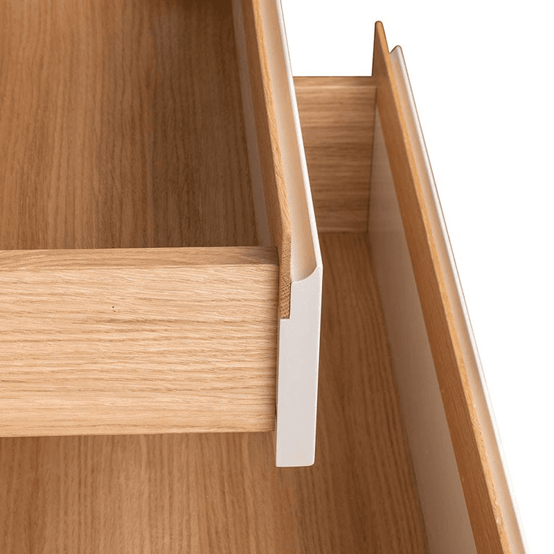 Lars Five Drawer Dresser, H94 x W100cm, Cashmere and Oak