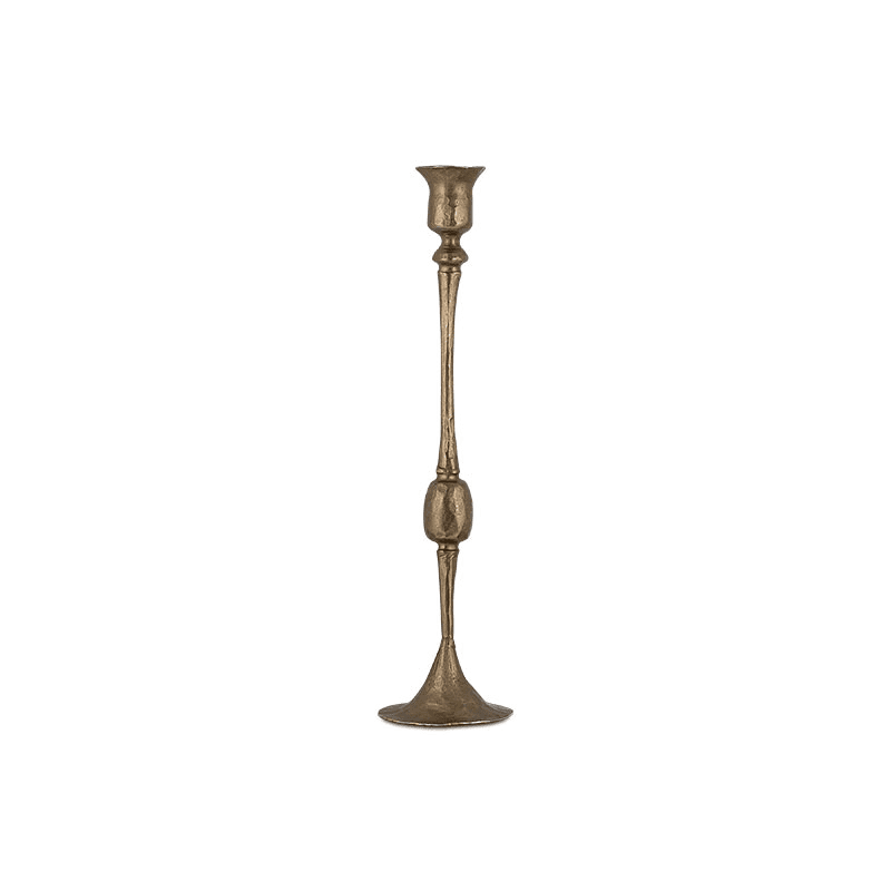 Chaipat Candlestick, H34cm, Antique Brass