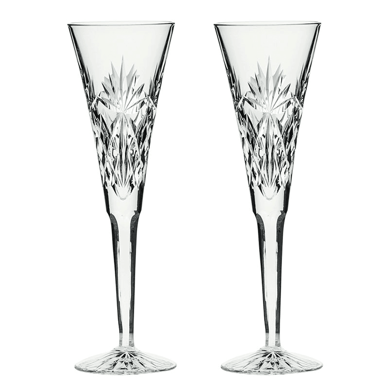 Kintyre Set of 2 Champagne Flutes, 170ml, Clear