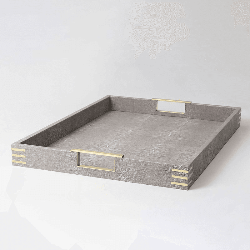 Christie Rectangular Serving Tray, 55 x 40 cm, Barley Shagreen