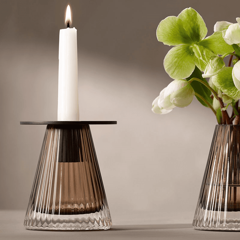 Beacon Candle Holder, H10cm, Jet Black