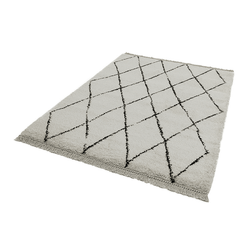 Rocco diamond berber style rug, 200 x 290cm, cream