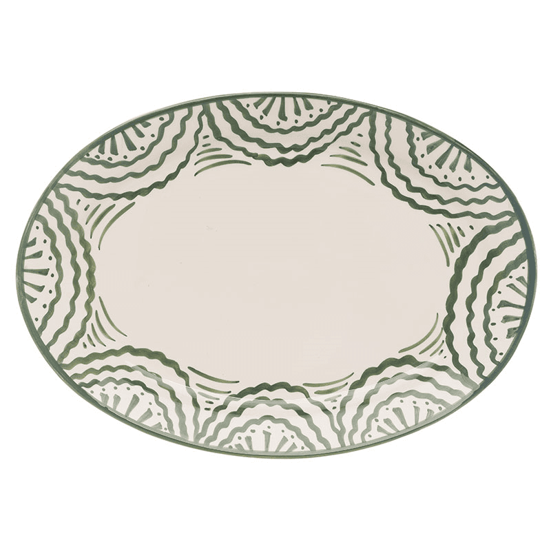 Ondas Serving Platter, L36 x W26.5cm, Green